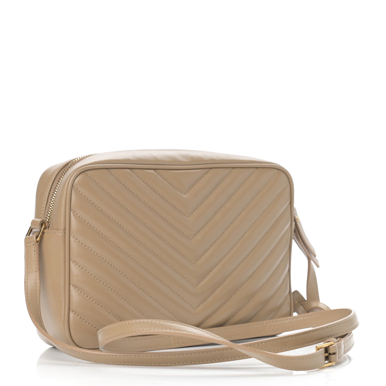 Saint Laurent Calfskin Matelasse Monogram Lou Camera Bag Dark Latte 3 of 11
