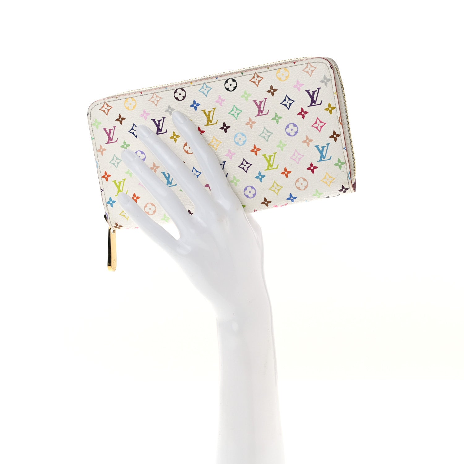 Louis Vuitton Monogram Multicolor Zippy Wallet White Litchi 2 of 7