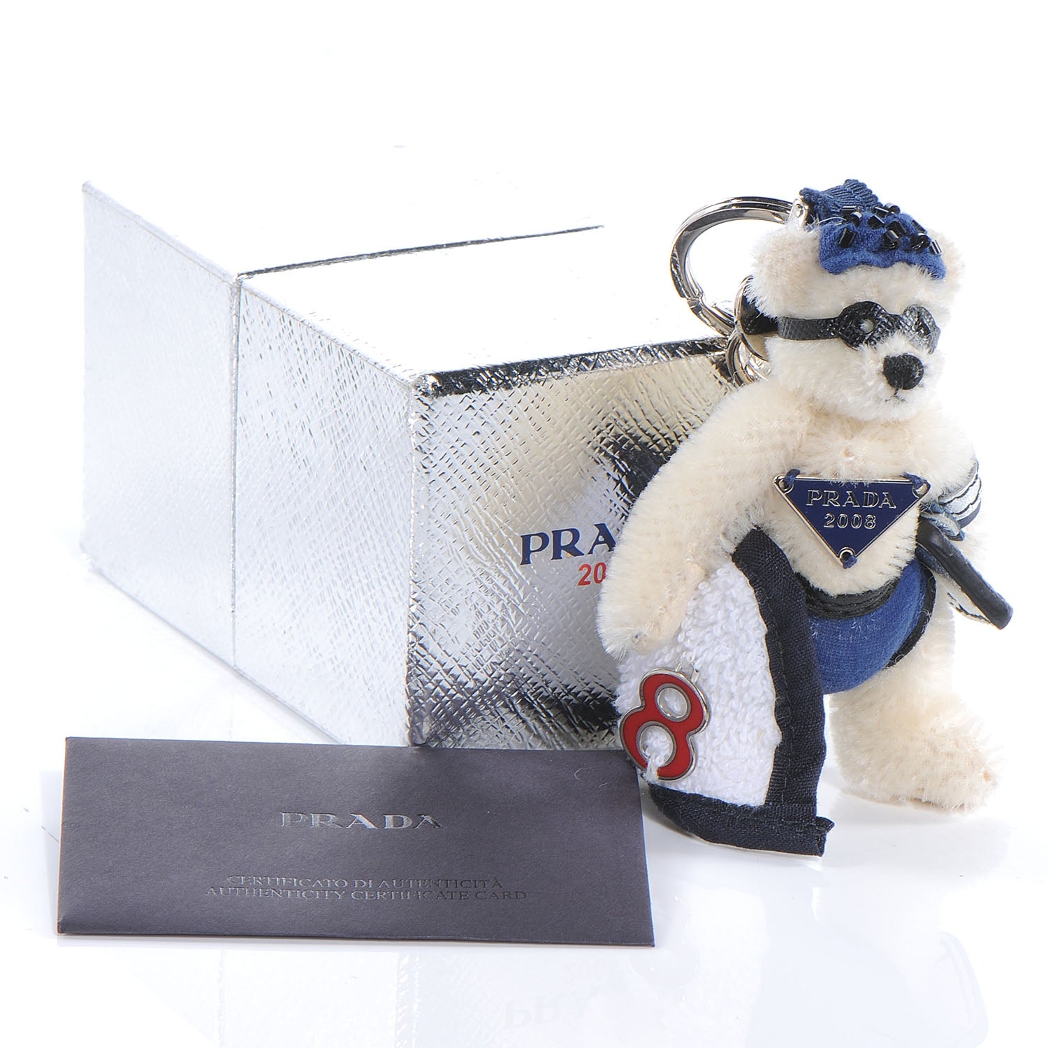 Prada Swimming Teddy Bear Trick Keychain Charm 5 of 5