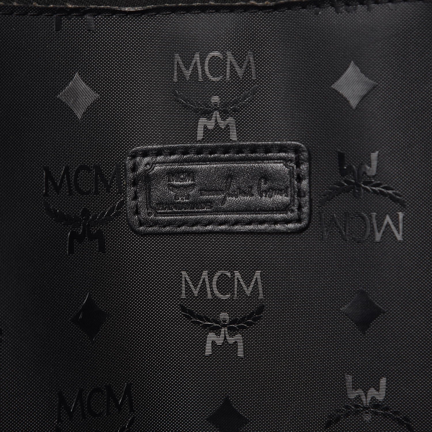 MCM Monogram Coated Canvas Tote Bag Black 6 of 7