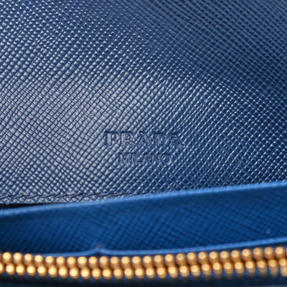 Prada Saffiano Wave Continental Flap Wallet Bluette Azzurro 6 of 12