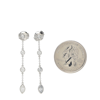 Tiffany Platinum Diamond .95ctw Swing Drop Earrings 2 of 4
