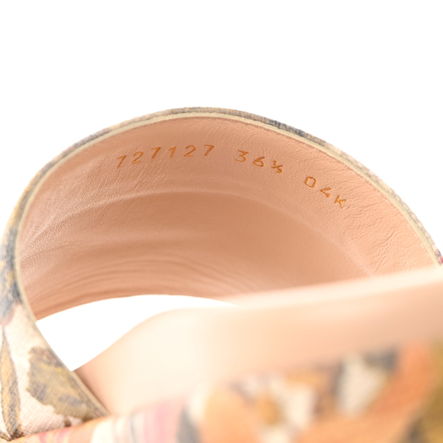 Gucci GG Supreme Monogram Water Flora Angelina Platform Slide Sandals 36.5 Beige White Multicolor 8 of 11