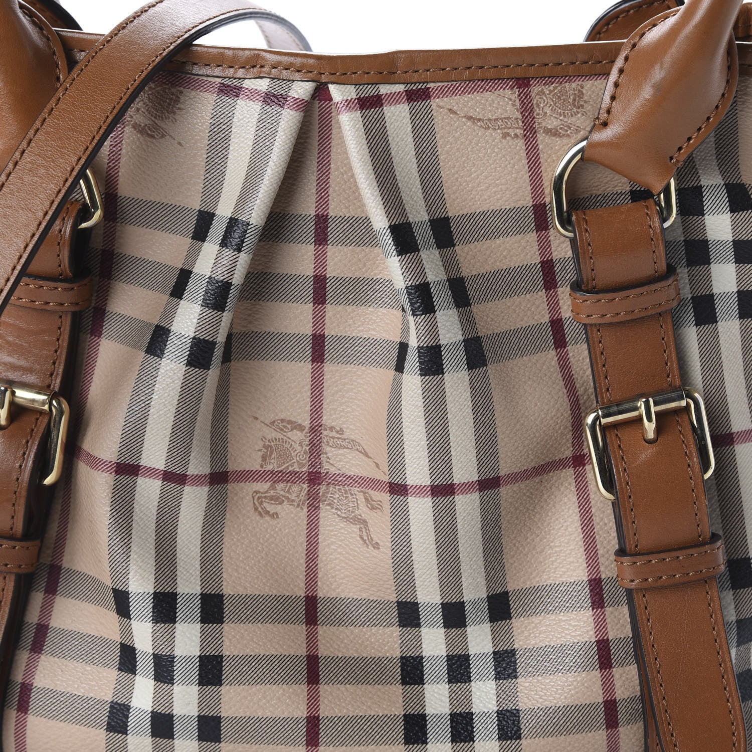 Burberry Haymarket Check Small Northfield Tote Mid Camel 9 of 9