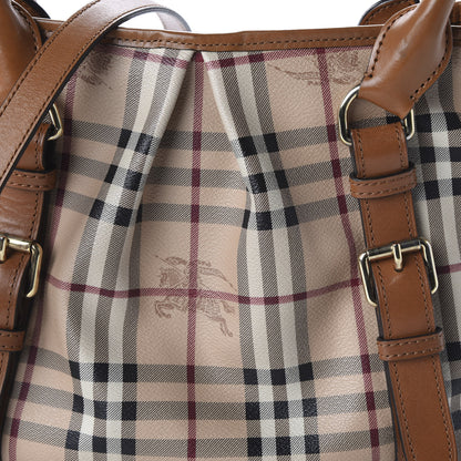 Burberry Haymarket Check Small Northfield Tote Mid Camel 9 of 9