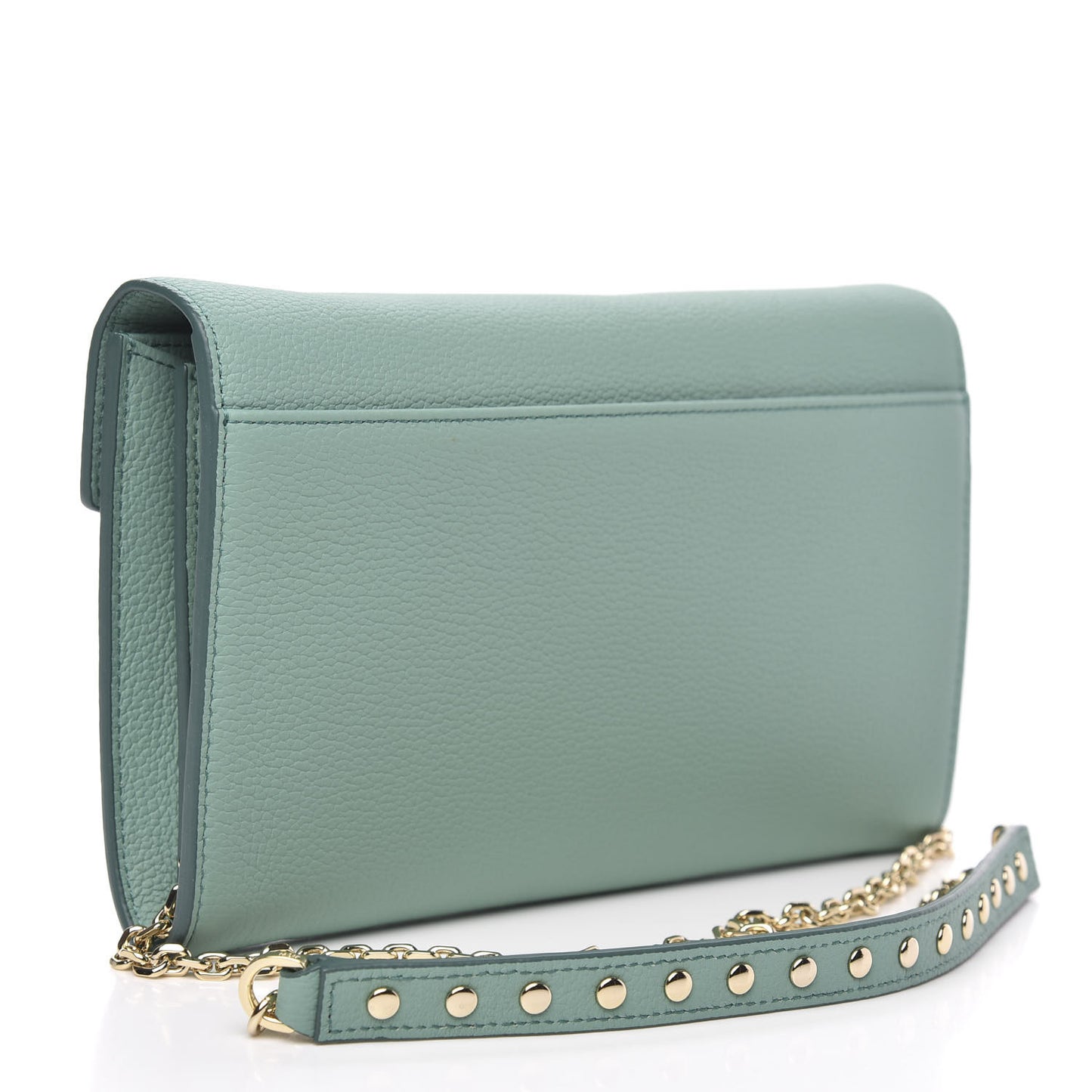 Calfskin Studded Large Crossbody Wallet Mint