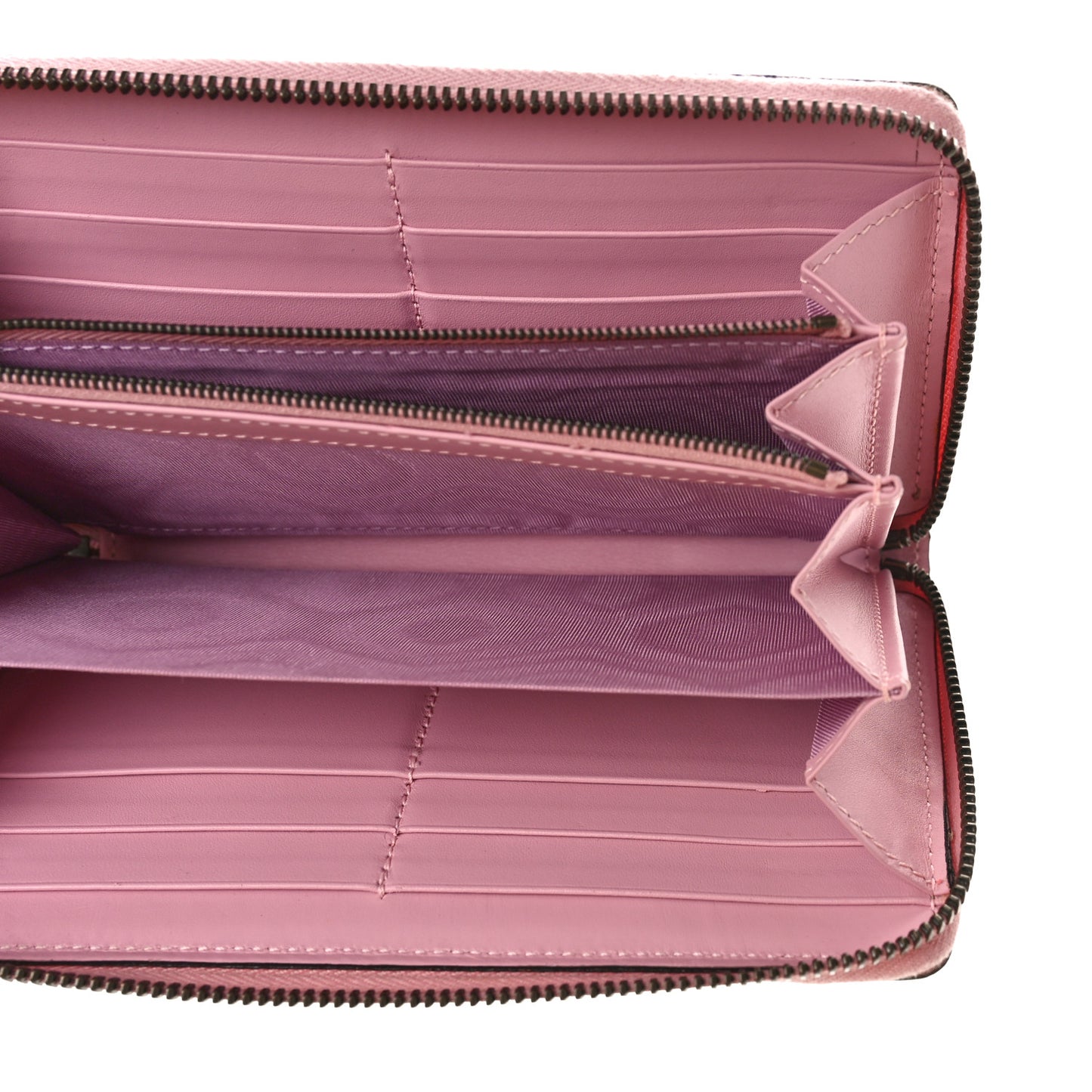 GG Supreme Monogram Strawberry Zip Around Wallet Light Pink