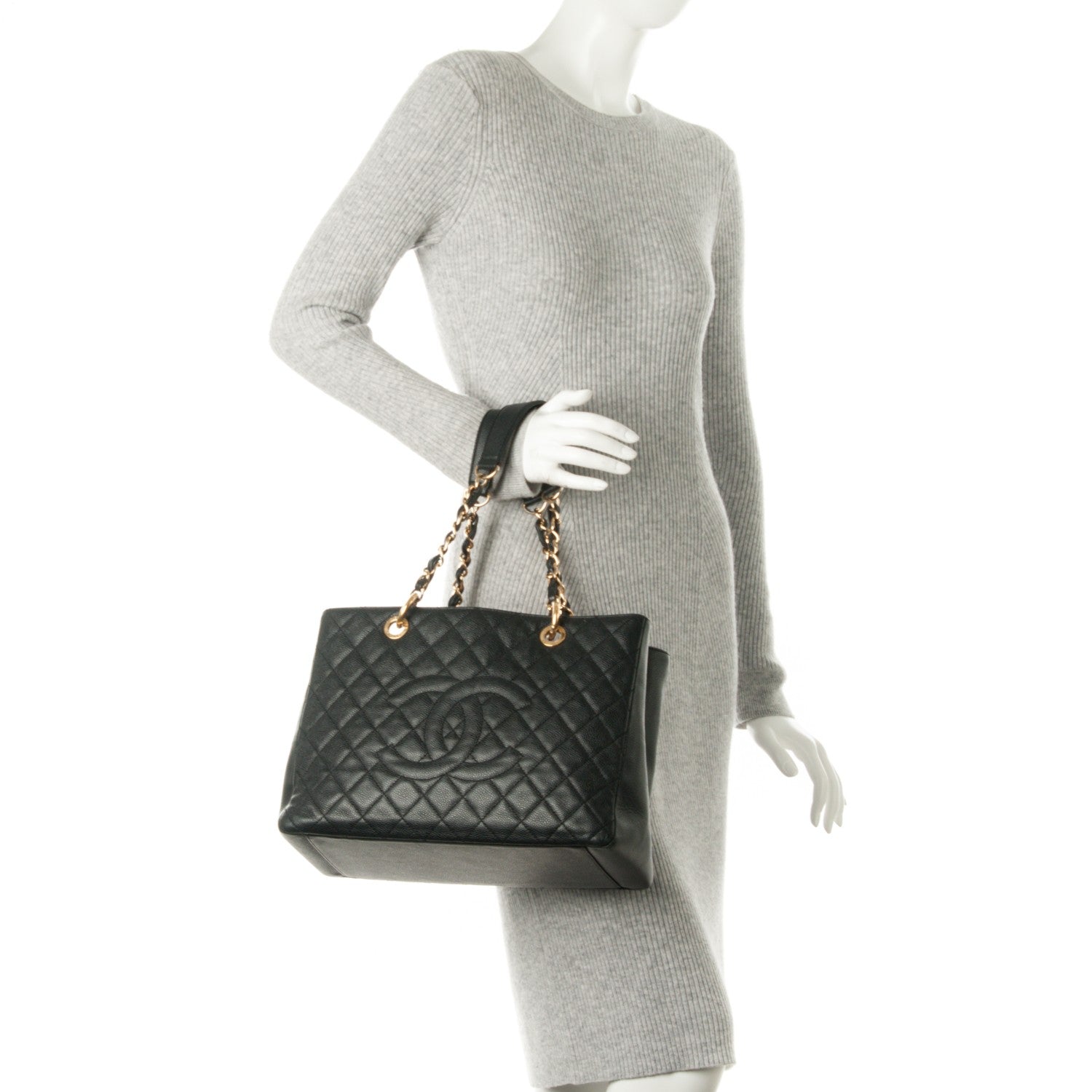 Chanel Caviar Quilted Grand Shopping Tote GST Black 2 of 7