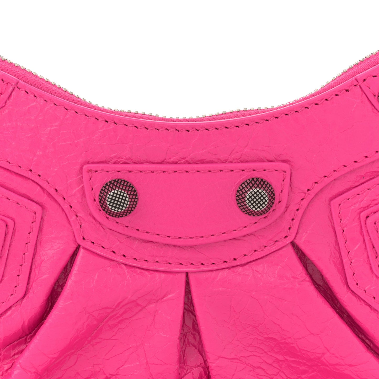 Agneau Arena Le Cagole Shoulder Bag XS Violet Fuxia