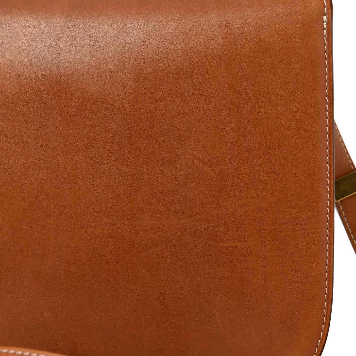 Natural Calfskin Medium Classic Box Flap Bag Tan