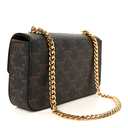 Celine Triomphe Canvas Chain Shoulder Bag Tan 3 of 10