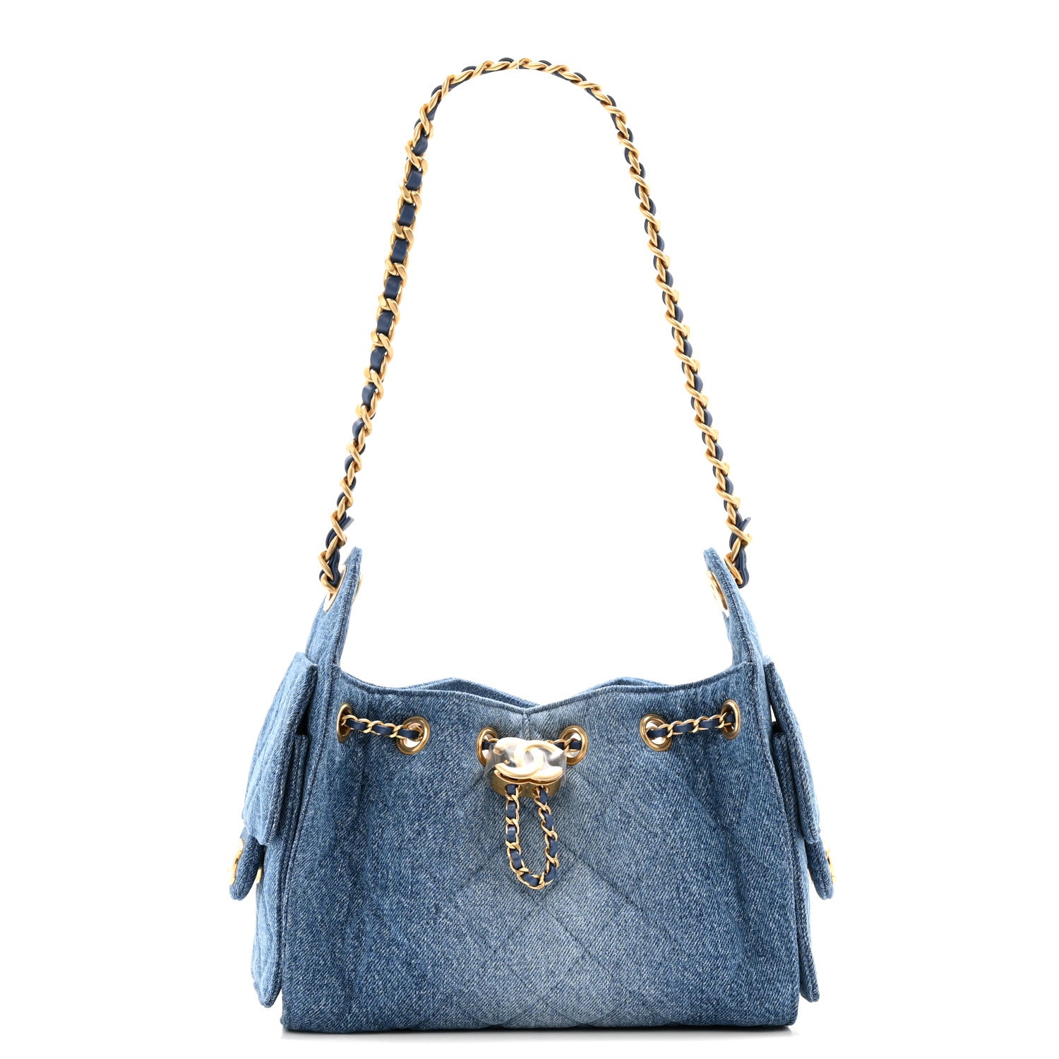 Chanel Washed Denim Quilted Mini Chanel 25 Handbag Blue 1 of 11