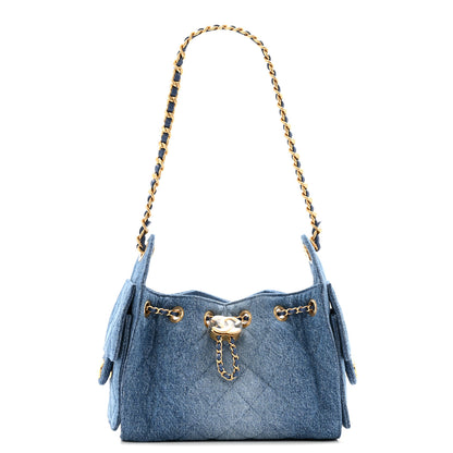 Chanel Washed Denim Quilted Mini Chanel 25 Handbag Blue 1 of 11