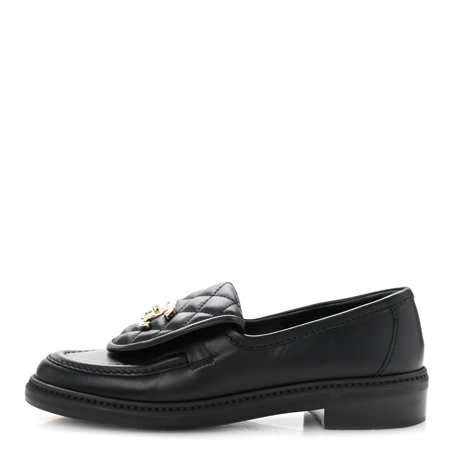 Lambskin Quilted CC Turnlock Loafers 36 Black