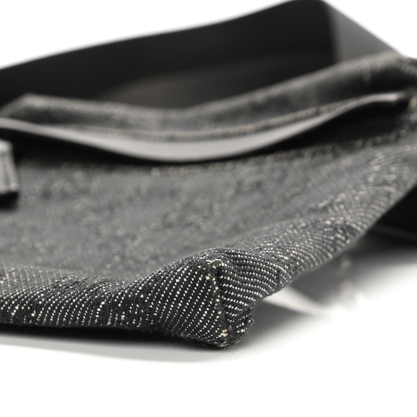 Denim Monogram Double Pocket Belt Bag Black