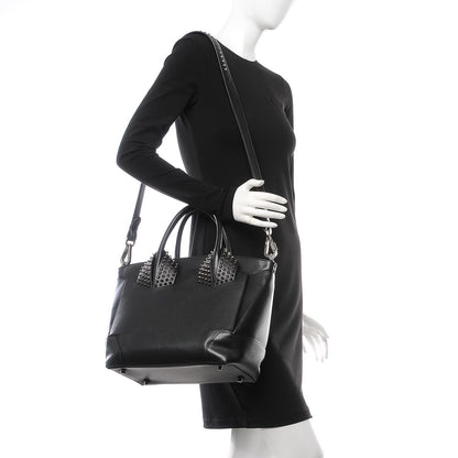 Christian Louboutin Grained Calfskin Studded Large Eloise Satchel Black 3 of 7