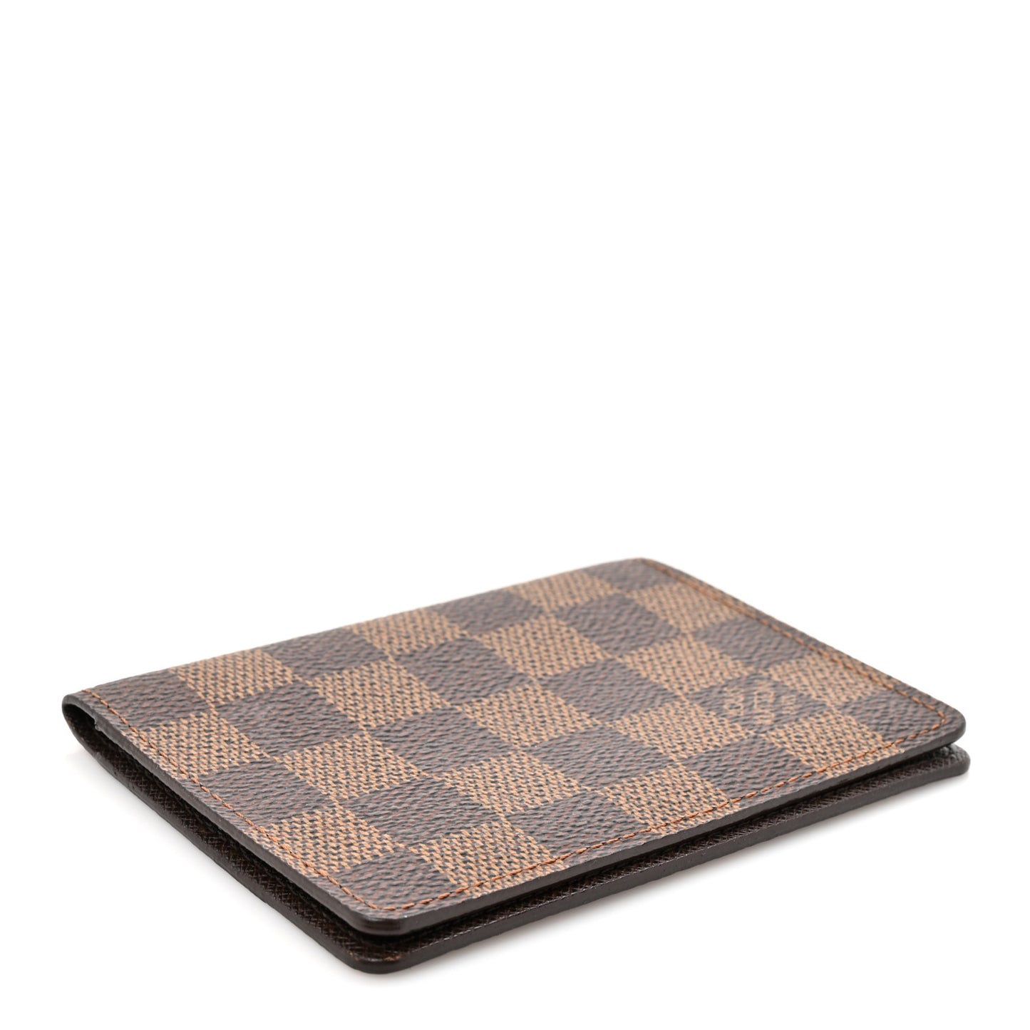 Damier Ebene Porte 2 Cartes Vertical Card Holder