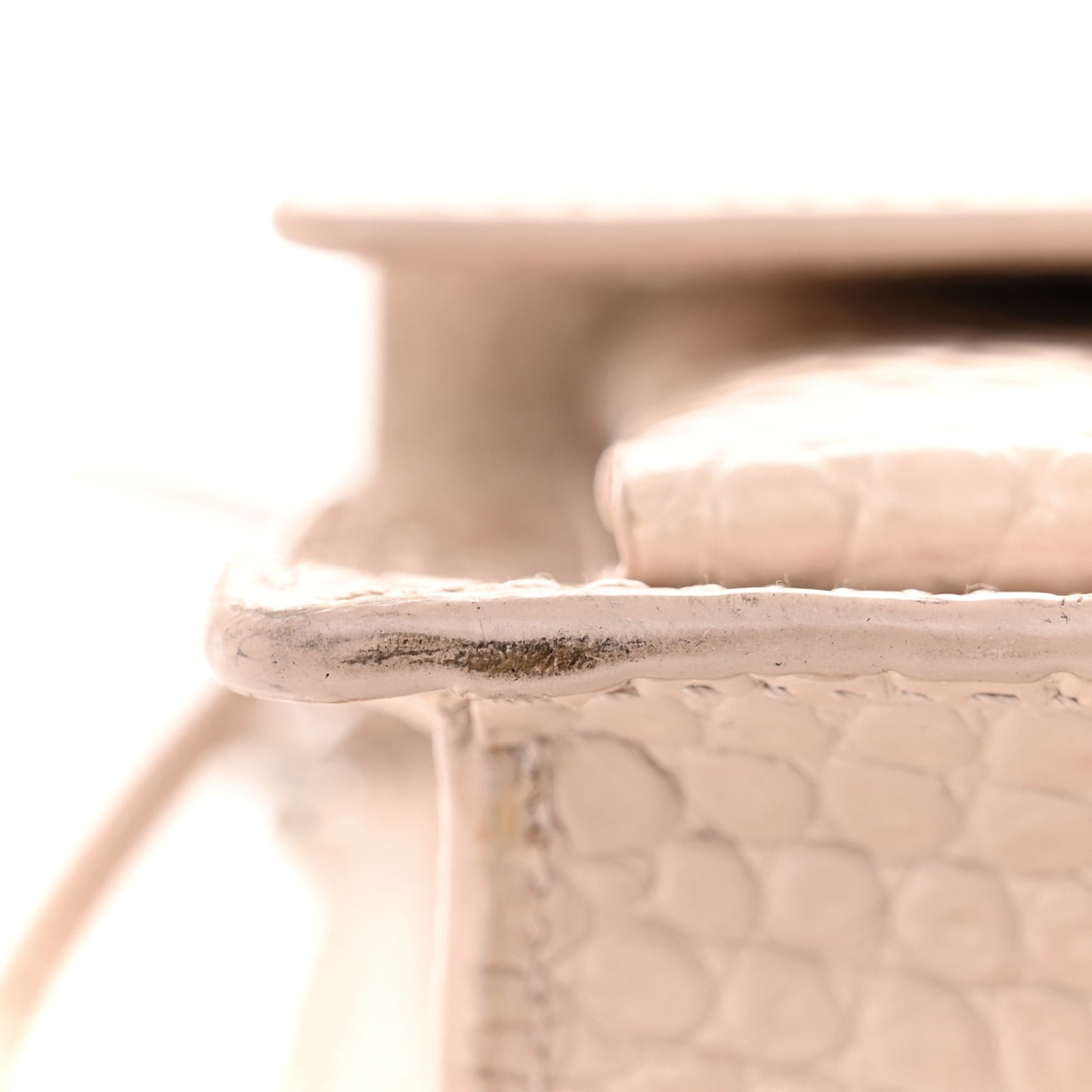 Calfskin Crocodile Embossed Medium Monogram Sunset Rose Antic