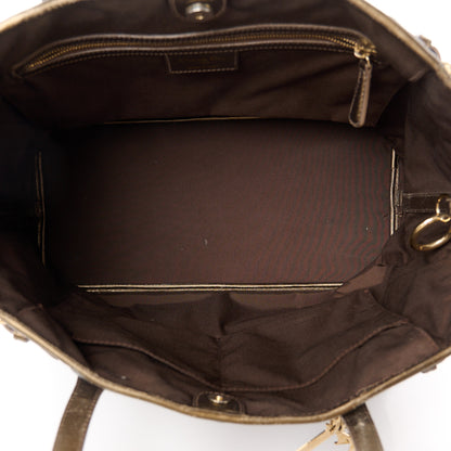 Christian Dior Coated Canvas Cannage Medium Panarea Tote Bronze 5 of 15