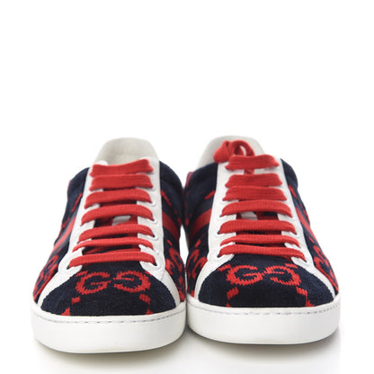 Gucci Terry Cloth GG Monogram Web Womens Ace Sneakers 36.5 Blue Red 2 of 13