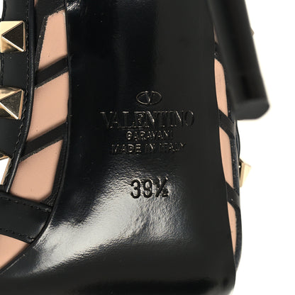 Valentino Garavani Calfskin Nappa Boudoir Rockstud Ankle Strap 100mm Pumps 39.5 Rose Cannelle Black 7 of 9