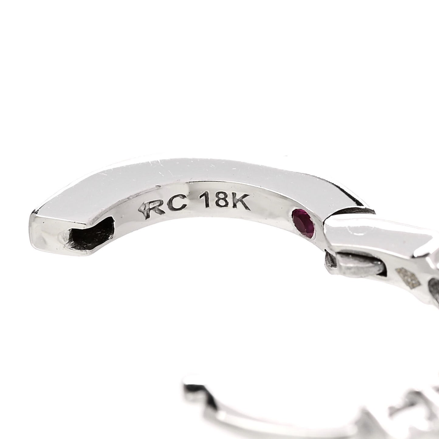 18K White Gold Diamond .70ct Huggie Hoop Earrings