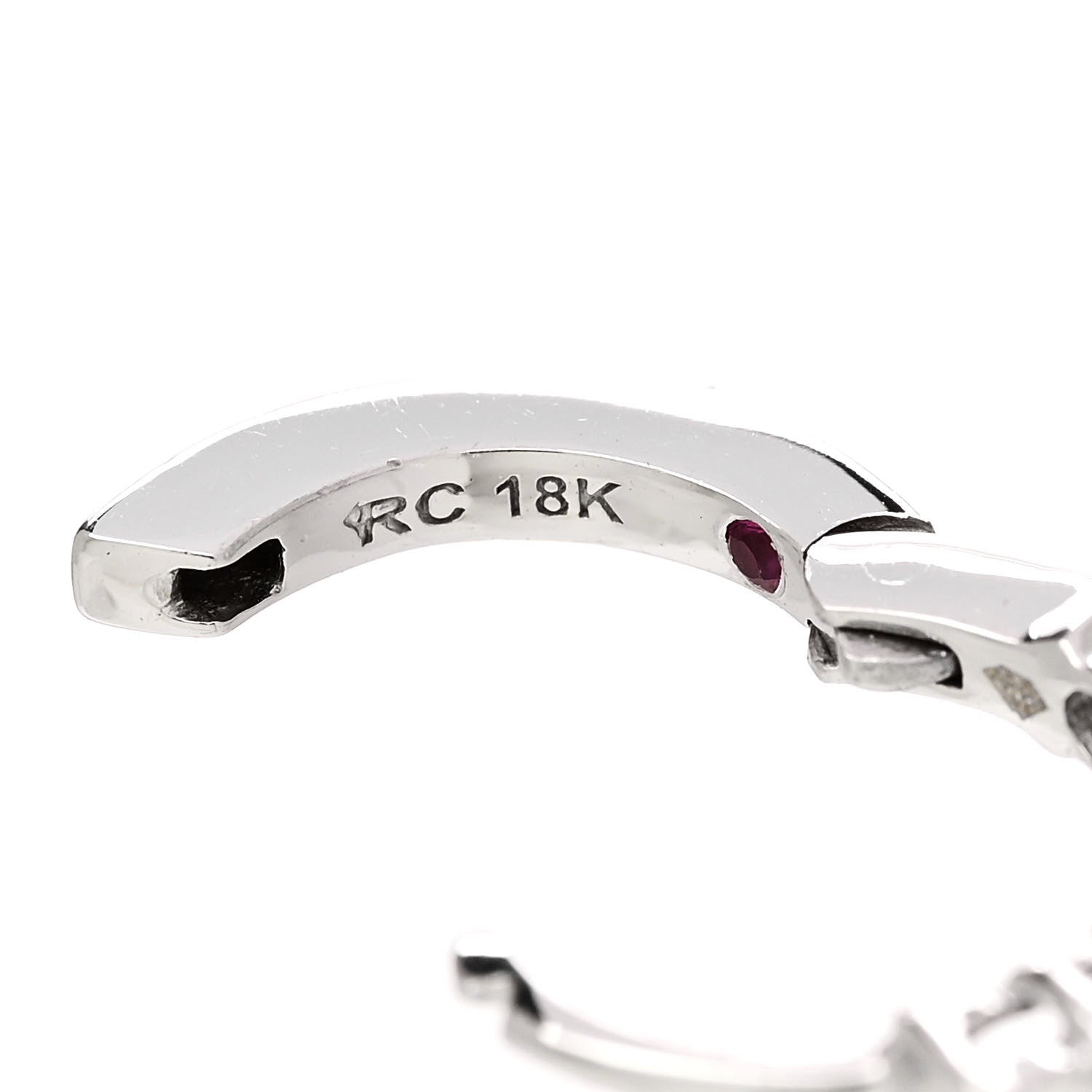 Roberto Coin 18K White Gold Diamond .70ct Huggie Hoop Earrings 4 of 4
