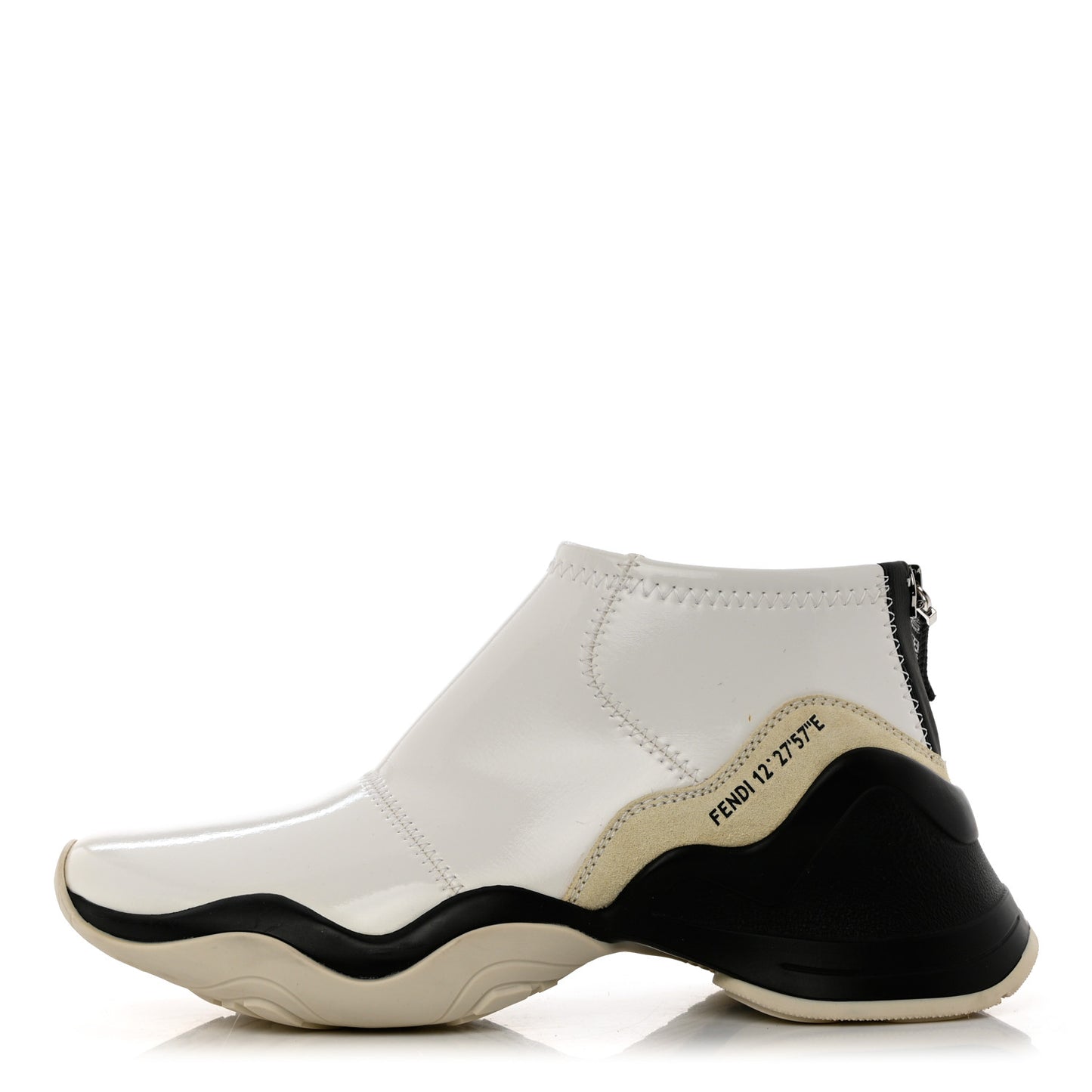 Vernice High-Tech Womens FFluid Zip Up Sneakers 36.5 White Black