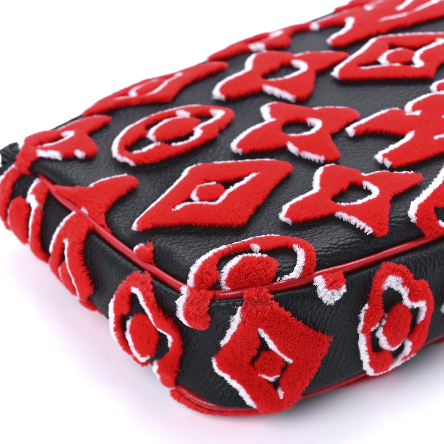 Louis Vuitton X UF Tufted Monogram Pochette Accessories Black Red 10 of 11