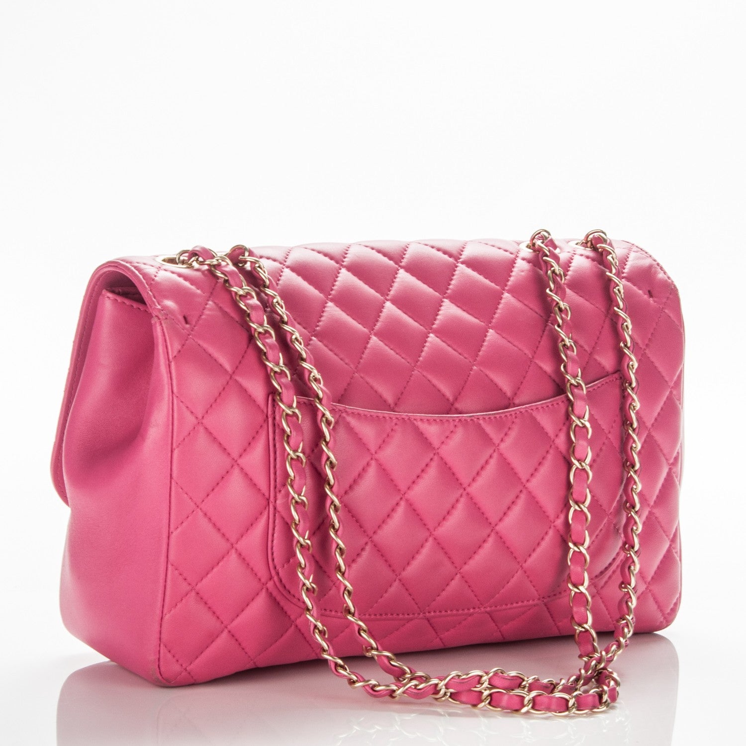 Chanel Lambskin Quilted Jumbo Mademoiselle Chic Flap Fuchsia 3 of 11