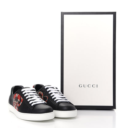 Gucci Calfskin Kingsnake Mens Ace Sneakers 7 Black Multicolor 11 of 11