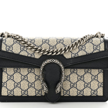 Gucci GG Supreme Monogram Textured Dollar Calfskin Small Rectangular Dionysus Shoulder Bag Beige Blue 9 of 13