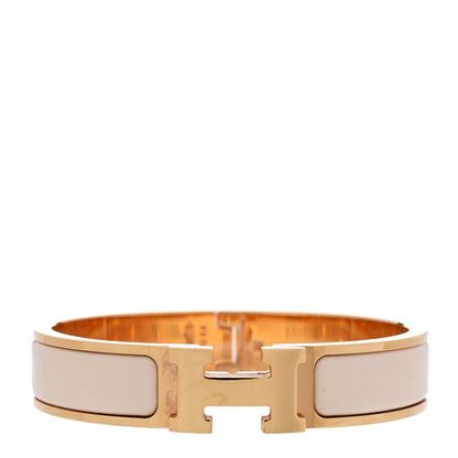 Hermes Enamel Narrow Clic Clac H Bracelet PM White 1 of 5