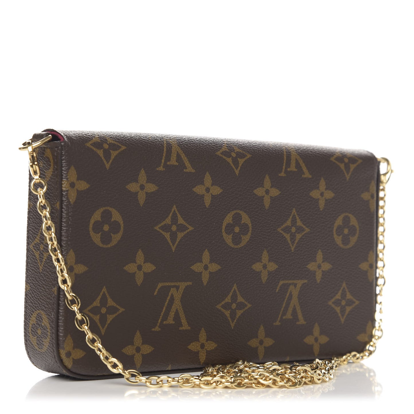 Monogram Pochette Felicie Chain Wallet Fuchsia