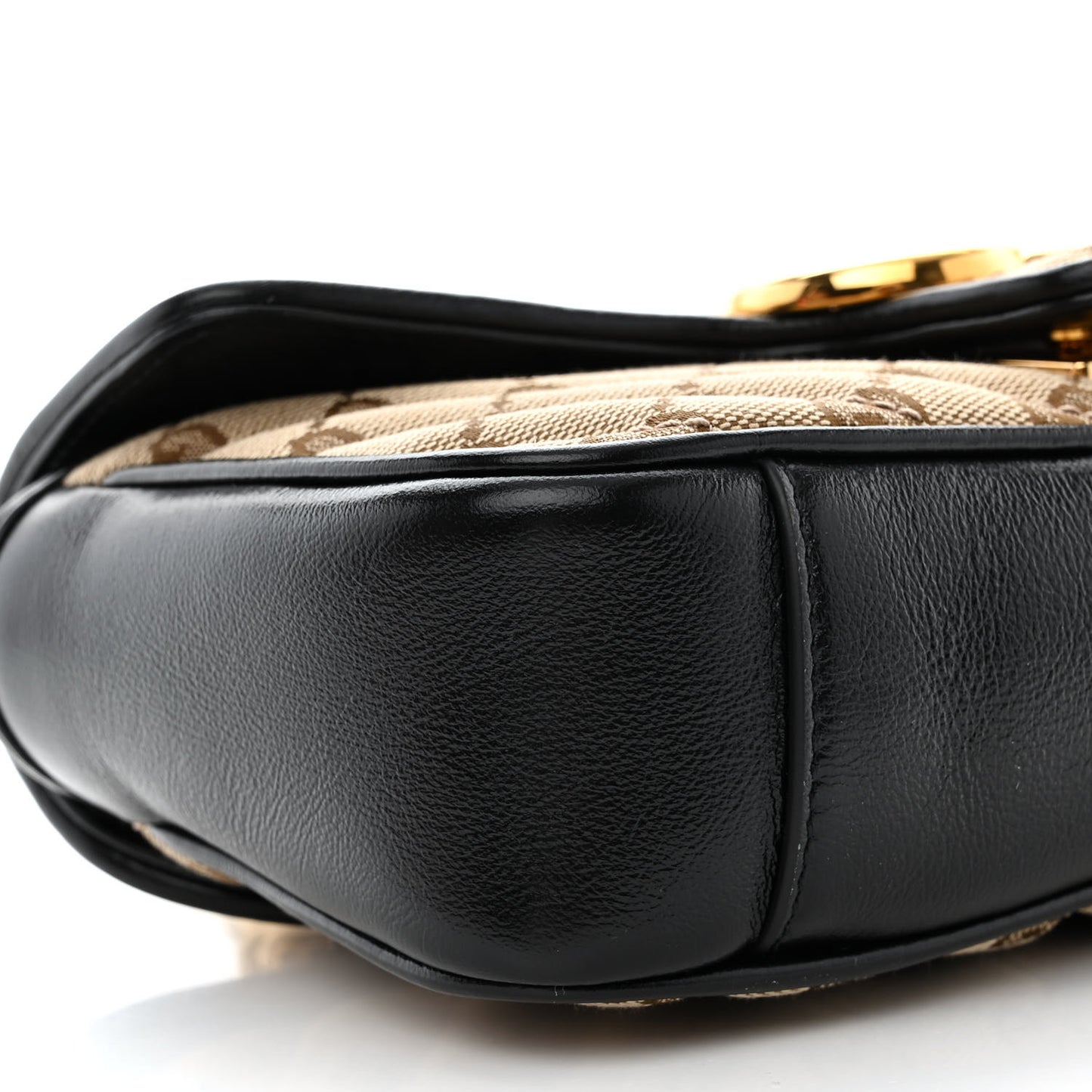 Monogram Matelasse Diagonal Mini GG Marmont Shoulder Bag Beige Black