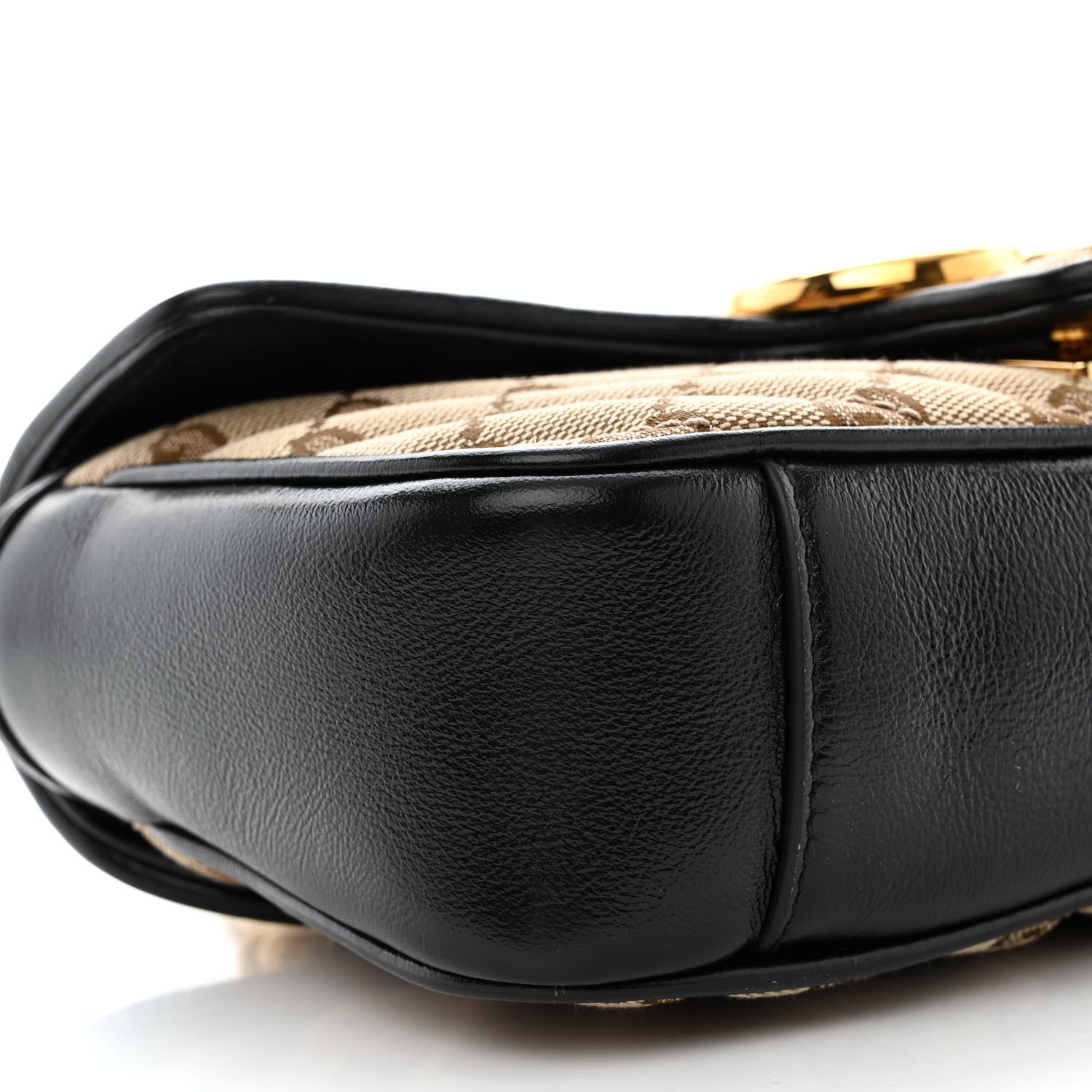 Gucci Monogram Matelasse Diagonal Mini GG Marmont Shoulder Bag Beige Black 9 of 11