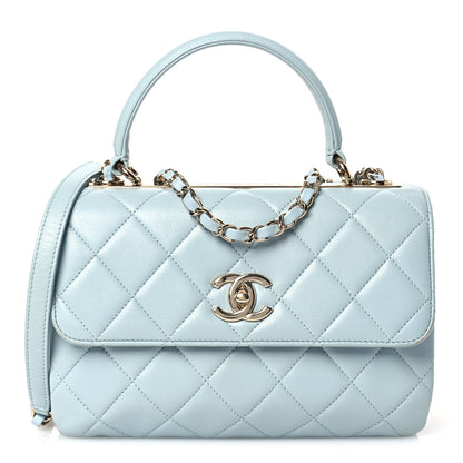 Chanel Lambskin Quilted Small Trendy CC Flap Dual Handle Bag Light Blue 1 of 19