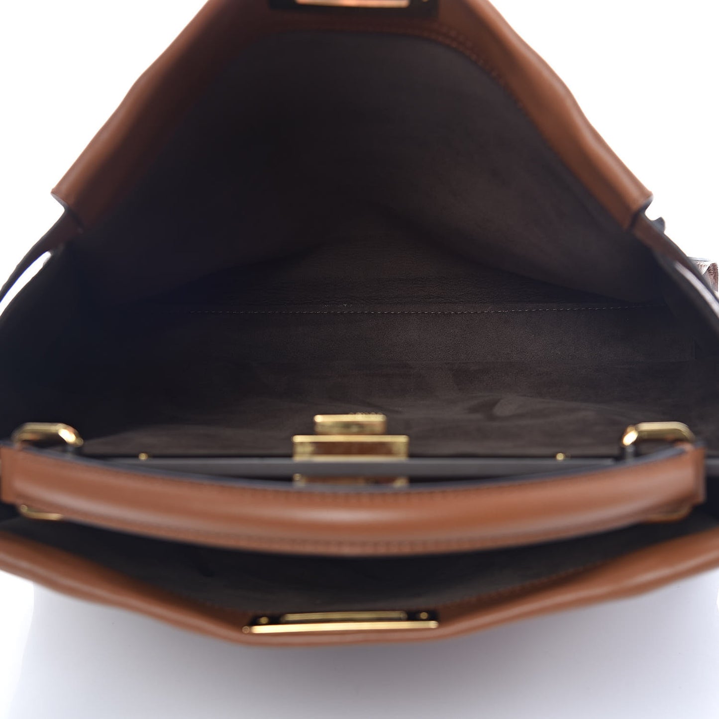 Vitello Dolce Large Peekaboo Iconic Satchel Corteccia