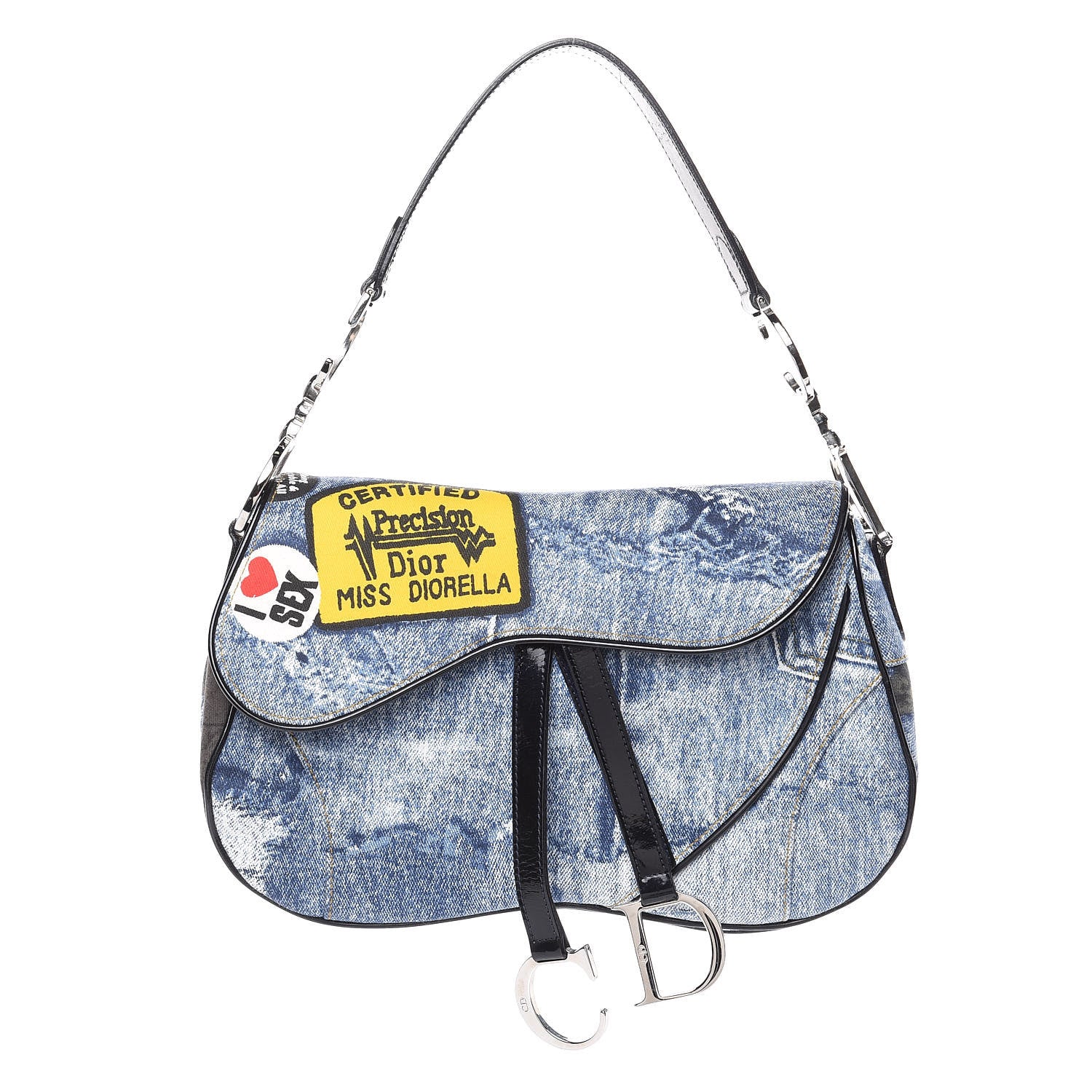 Christian Dior Denim Miss Diorella Double Saddle Bag Blue 1 of 10