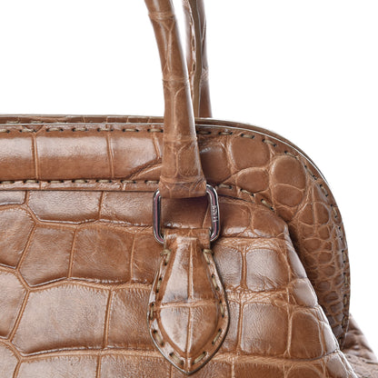 Fendi Crocodile Calfskin Romano Selleria Adele 1328 Bag Brown 14 of 16