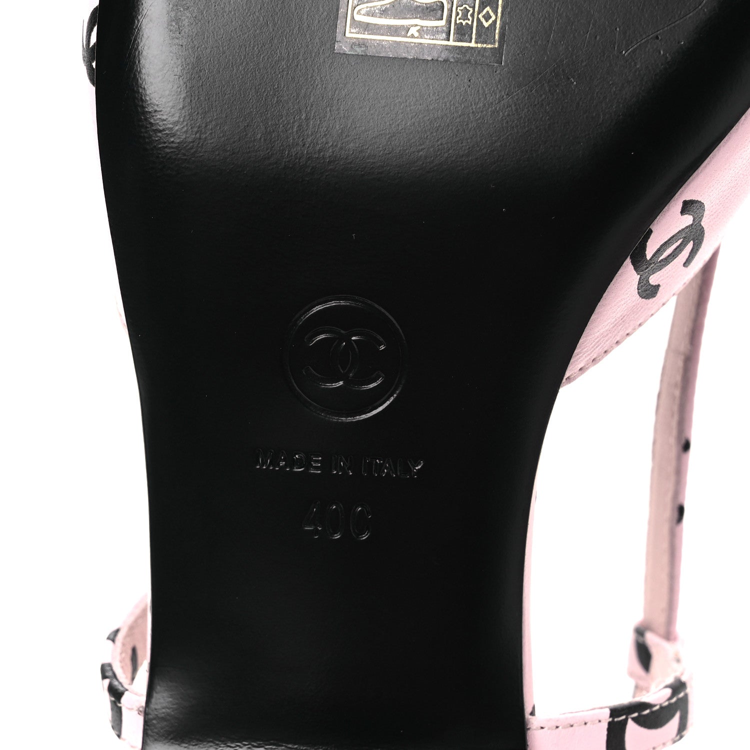 Chanel Printed Lambskin Coco Beach Sligback Sandals 40 Light Pink Black 17 of 22