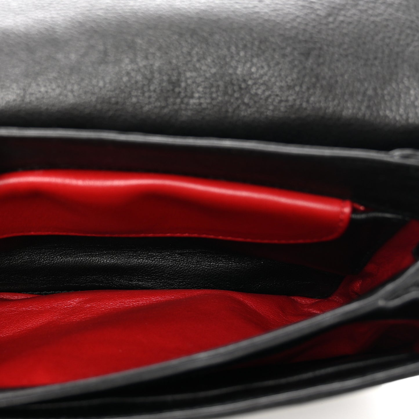 Grained Calfskin Saffiano Robot Shoulder Bag Black White