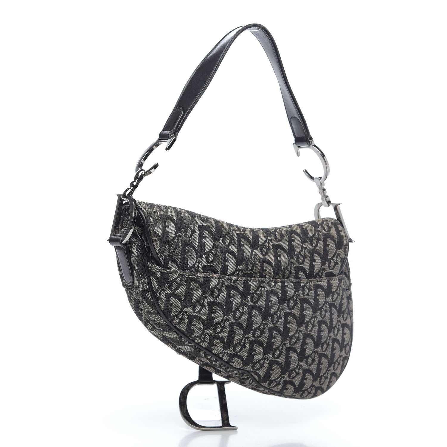 Christian Dior Monogram Saddle Bag Black 3 of 13