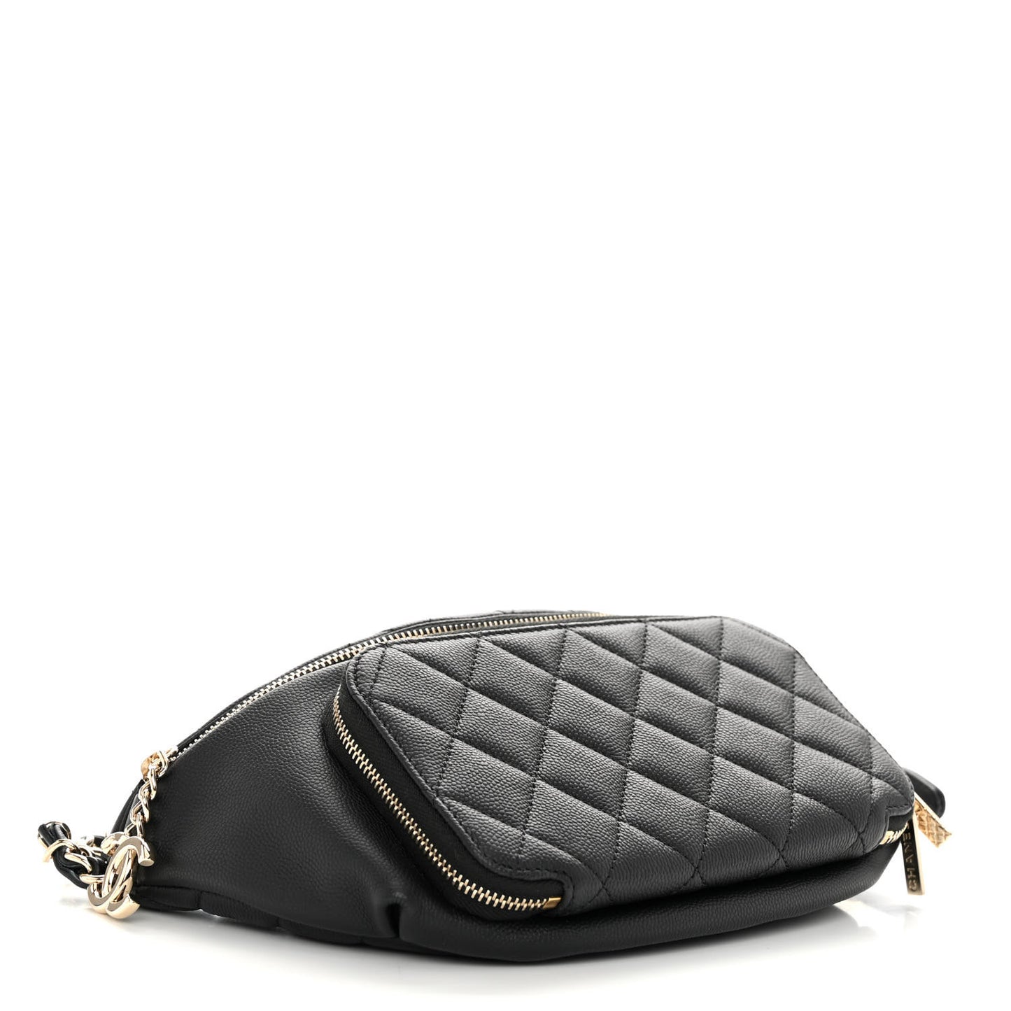 Caviar Quilted Business Affinity Waist Belt Bag Black