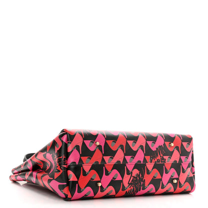 Lanvin Calfskin Shoe Printed Small Shopper Black 4 of 10