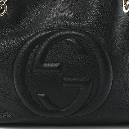 Gucci Pebbled Calfskin Medium Soho Chain Shoulder Bag Black 9 of 12