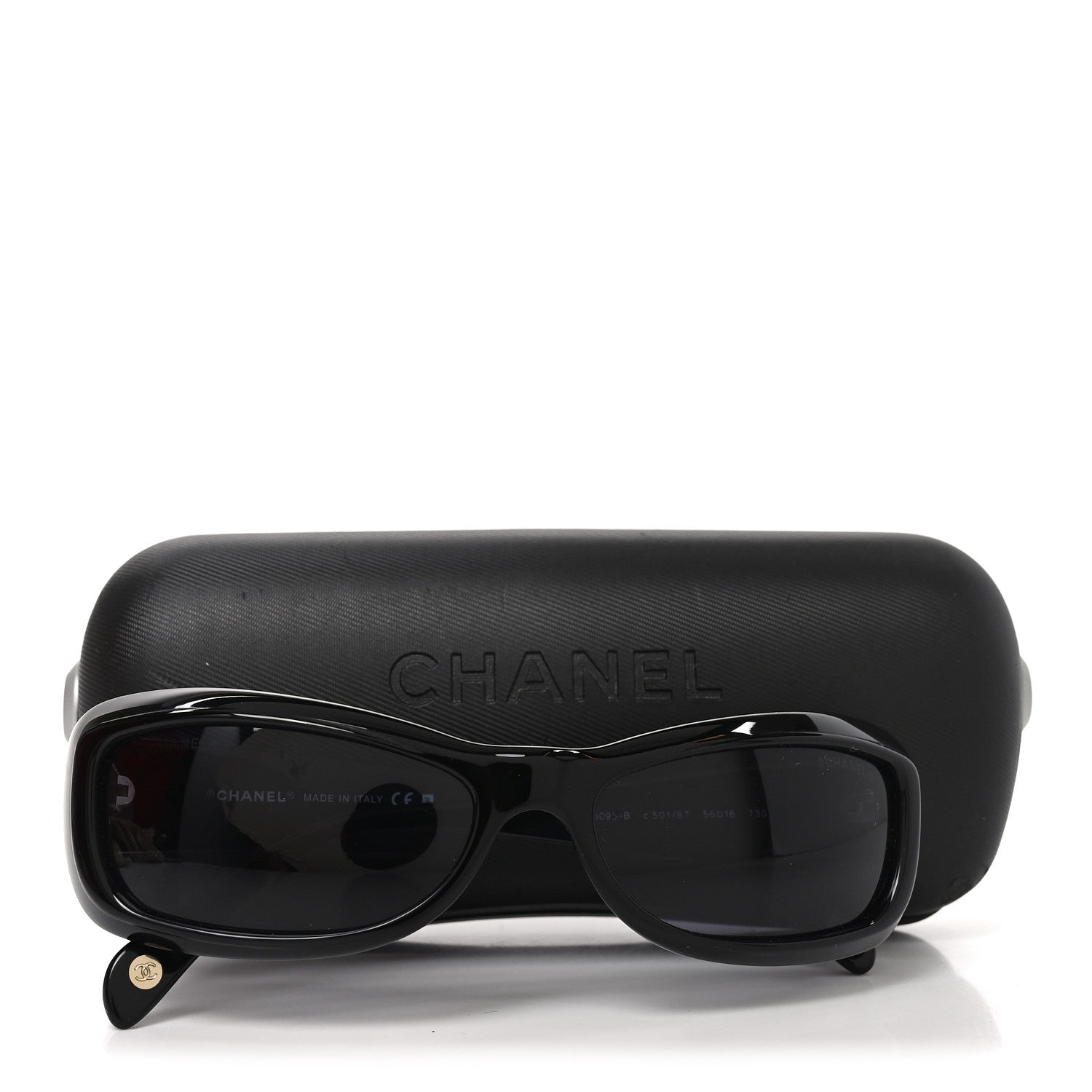 Chanel Crystal CC Logo Sunglasses 5095-B Black 7 of 7