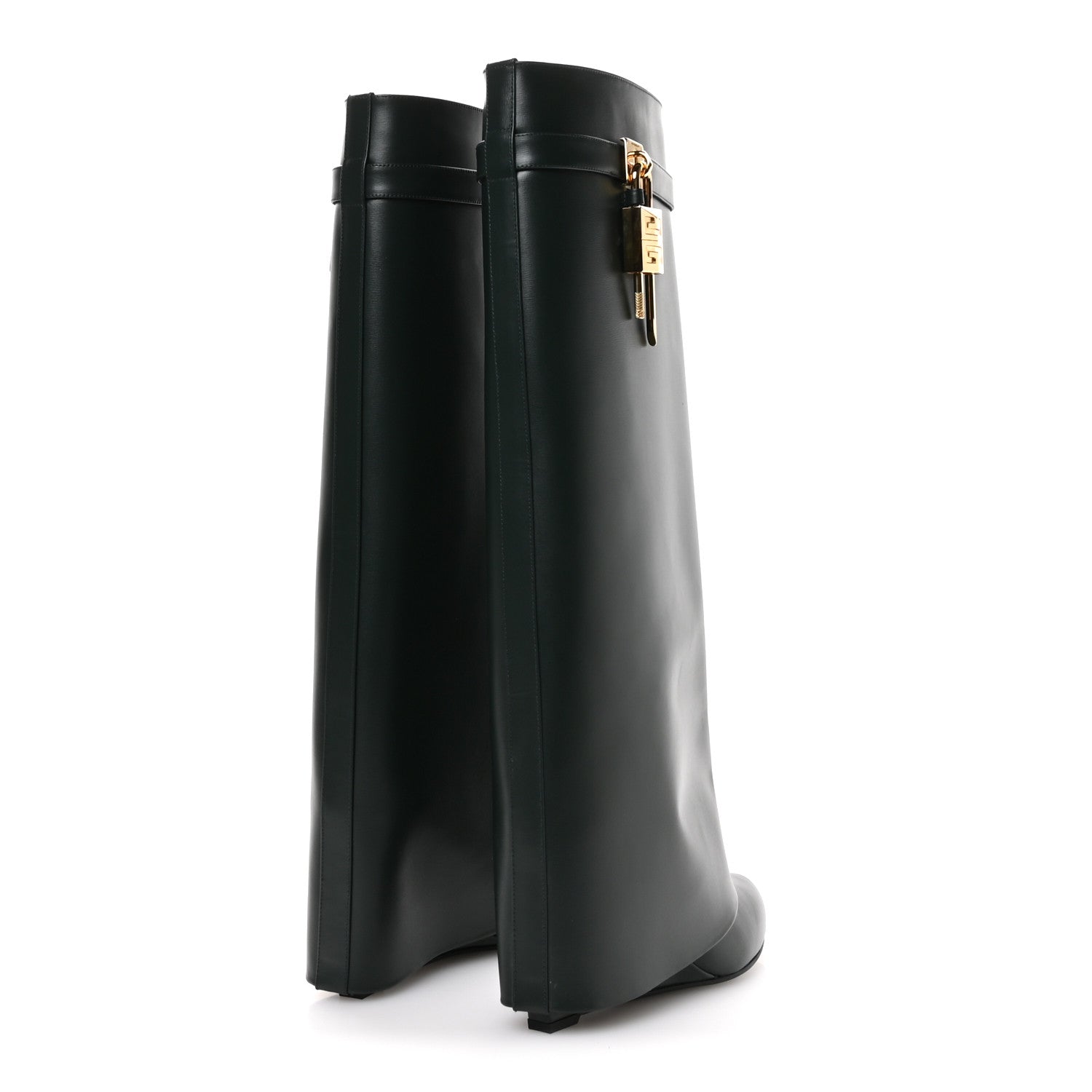 Givenchy Calfskin Shark Lock Pant Boots 40 Green Forest 5 of 7