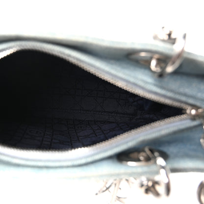 Christian Dior Denim Cannage Medium Lady Dior Light Blue 5 of 10