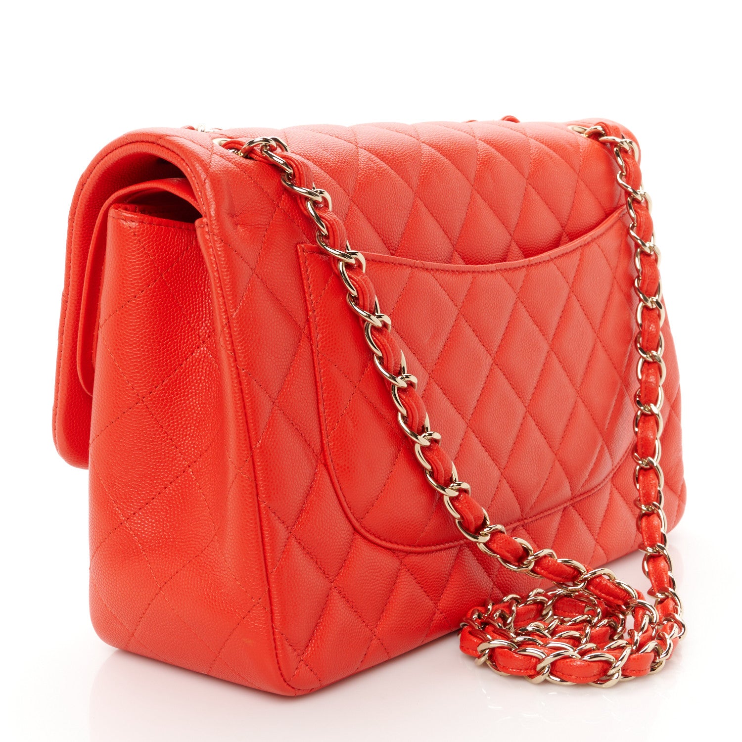 Chanel Caviar Quilted Jumbo Double Flap Red 3 of 11